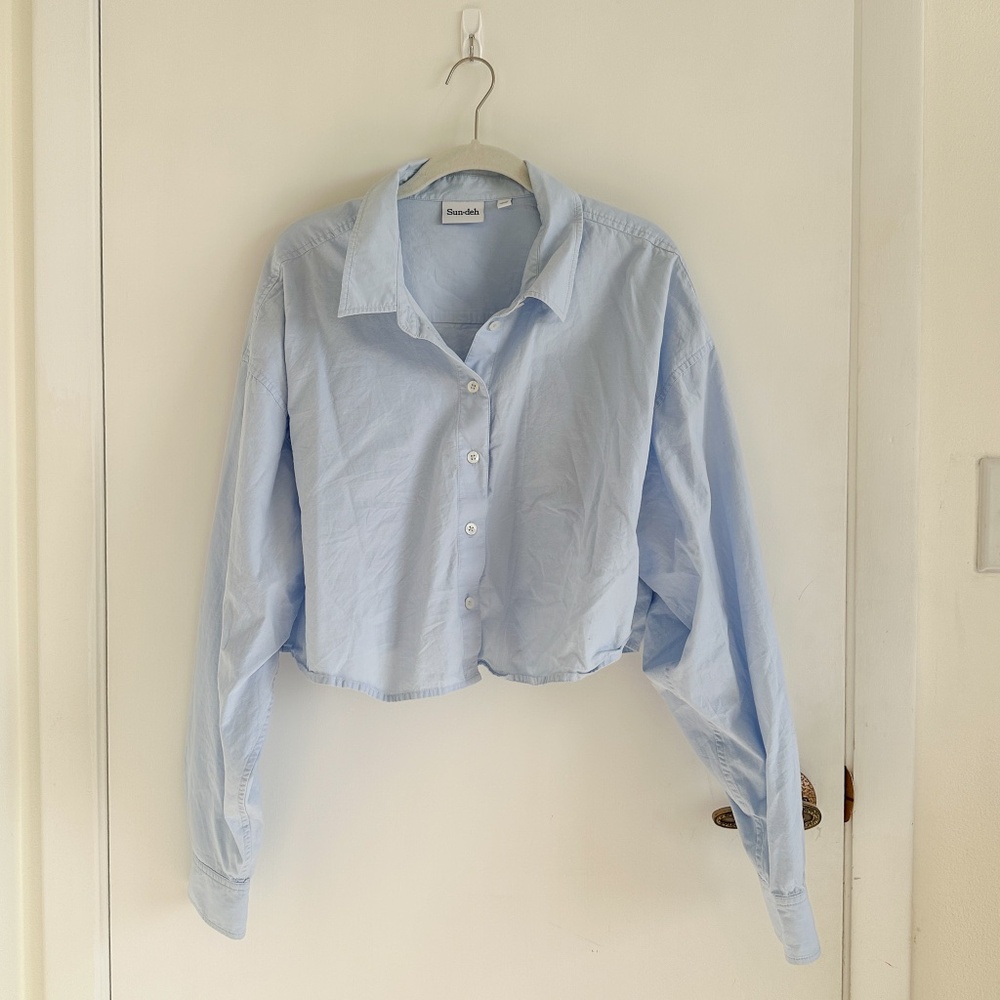 Aritzia Sunday Best Sun-Deh cropped button up size XL